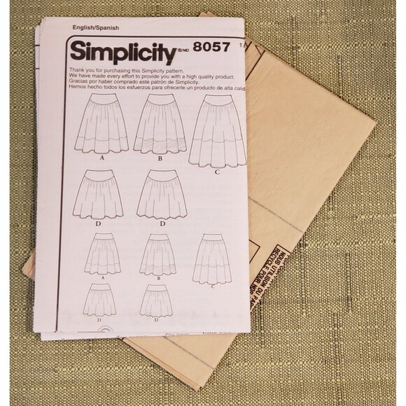 Misses Easy To Sew Skirt Sewing Pattern Simplicity 8057, Size 6, 8, 10, 12, 14 - Picture 5 of 5